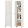 LIFEZEAL Colonna Bagno, in Legno, Mobile Bagno, con una Porta e 4 Scomparti, Mobiletto Salvaspazio, 47x41x183 cm, Armadietto Alto e Streto, per Soggiorno, Ingresso e Camera da Letto, Arredo (bianco)