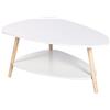 HUOLE Tavolino da Caffè,Tavolino Salotto 2 Ripiani, Tavolino da Pranzo in Legno per Camera da Letto,comodino, per divano, supporto per fiori, robusto,90 * 60 * 40 cm-bianco