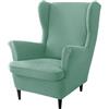 Chickwin Copripoltrona con Orecchie, Copripoltrona 1 Posto Lavabile, Piccoli Quadrati 2 Pezzi Copri Poltrona con Braccioli, Copri Poltrona Antiscivolo (Verde)