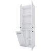 3E 3xE living.com Mobile bagno Bagnoli - Mobile da terra con cinque ripiani e cesto portabiancheria, bianco opaco/bianco lucido, P: 30 cm, A: 174 cm, L: 60 cm