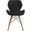 milani home - Sedia Moderna Da Cucina Moderna Di Design In Ecopelle Di Design Similpelle Stile Moderno Gambe In Legno Per Sala Da Pranzo, Cm 41x49x71 H - Nero