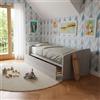 MOBILFINO CAMERETTE Divano Letto Singolo con Secondo Letto Estraibile - Design Funzionale - Rovere Rock