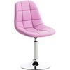CLP Sedia Lounge Emil In Similpelle I Sedia Sala Da Pranzo Imbottita Base In Metallo Cromato I Sedia Sgabello Moderna Girevole, Colore:rosa