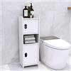 HUOLE Porta carta igienica,Mobile Bagno Salvaspazio, Armadietto Cassettiera Stile Nordico, per bagno, casa e piccoli spazi,72 x 24 x 20 cm - Blanc