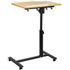 LANTUS Tavolo da ufficio pieghevole con rotelle bloccabile, telaio in metallo, portatile per studiare61 x 44 x 65/95 cm (colore legno)