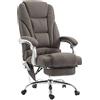CLP Sedia Ufficio Massaggiante Pacific In Stoffa I Poltrona Relax Con Poggiapiedi I Sedia Studio Ergonomica Regolabile, Colore:grigio scuro