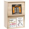Iris Ohyama, Mobile Contenitore con 2 Ante a Soffietto/Armadio in Legno/Ribaltabile/Armadio portaoggetti, Ripiano Regolabile in Altezza 3,2 cm, Ufficio, Casa - Flap Rack - CHR-2 - Marrone Chiaro