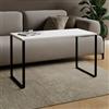 AKKE Tavolino Da Salotto Con Gambe In Metallo Piano Laminato Tavolo Rettangolare Altezza 55 cm Tavolino Da Soggiorno Stile Loft Crespo