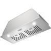Hermitlux 30 inch Built-in/Insert Range Hood, 600 CFM 3 Speed Vent Hood, Ducted/Ductless Convertible, Stainless Steel Range Hoods with Bright LED Light, Baffle Filters and Charcoal Filters
