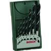 Bosch 7 pz. Set di punte per legno Mini-X-Line Brad Point (per legno dolce e duro, Ø 3-10 mm, accessori trapano avvitatore e trapano a colonna)