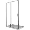 LANERI Porta Doccia Con vetro Fisso e Porta Battente In Linea vetro 6 mm Anti-calcare (137-140 H.190 cm)