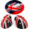 uvcany MINI Coperture per specchietti laterali, per porta auto, per Mini Cooper One/D/SD/S/JCW Serie F F54 F55 F56 F57 F60 2020-2022(Union Jack nero, serie F con foro luminoso)