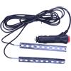 LALADEFIEE Luci Atmosfera Auto 12v 2×9 LED Flessibili per Interno Nero | Fessure Cruscotto e Vano Piedi, Installazione Plug-and-play, Plastica, Guida Notturna e Ambiente Cabina