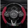 WHLFC Flaconi Copri Volante Auto per Mazda MX-5 MX5 RF ND NC NB NA 1989-2023, Copri Sterzo Traspirante e Antiscivolo Pelle Microfibra Antiscivolo Coprimestecca,Red