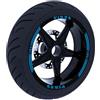 DualColorStampe Adesivi compatibili con Booster Spirit Set Completo di Cerchi Strisce per Moto per 2 Ruote da 10'' pollici strips Design Sportivo COD.D0111 (BLU 53)