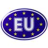 decal arts Adesivo per auto con decalcomania a stelle dell'Unione Europea BLU, forma ovale, in resina, 3D bombato, badge 70x40mm