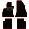 QUEMAR Tappetini Auto per 500L 2012-2022, Bordo Rosso, 0 Ricami | Kit Tappeti Moquette e Gomma su Misura / Set 2 Anteriori + 2 Posteriori / Ricami e Colori Personalizzati / Antiscivolo