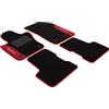 IL TAPPETO AUTO BY FABBRI 3 COLOR0000053R, Tappeti auto moquette antiscivolo, Su misura, 2 Ricami, Rosso, Renegade dal 2015-2018 Fix DX 18,5cm