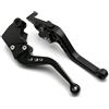 Msisuhoaf Leve Freno E Frizione Per Kawasaki Per Z750 2007-2012 Z800 Per Z800E 2013-2017 Leve Freno Frizione Lunghe Stile Corto Per Motociclette Impugnatura Regolabile(Short all black)
