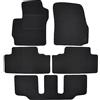 J&J AUTOMOTIVE Tappetini in Tessuto per Mazda 5 2005-2010 7 Posti, Set da 5 Pezzi Anteriori e Posteriori, di Velluto su Misura, Antiscivolo, Colore Nero