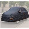 Auto Accessori Lupex - Telo copriauto felpato impermeabile, resistente alle intemperie, taglia S per berline fino a 405 cm, in tessuto PVC, con zip laterale, da esterno e interno