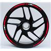 DualColorStampe Confezione Adesivi Set Completo di Cerchi Strisce per Moto per 2 Ruote da 17'' pollici strips Design Sportivo COD.D0062 (Rosso Fluorescente)