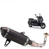 FJGIGN Marmitta Motocicletta Per XMAX300 250 XMAX 300 X MAX250 Silenziatore Scarico Moto Slip On Motocross Tubo Anteriore In Acciaio Inox Espansione(TYPE-C)
