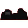 Generico Tappetini compatibili con Fiat scudo 2012-2016, bordo rosso, kit tappetini auto personalizzati, set tappeti in velluto, tappeto auto