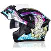 Oubaiya Casco per motociclette a viso pieno, coperchio ribaltabile, casco modulare per motociclette con doppi parasole, per uomini e donne adulti approvato dalla ECE (Sole, L)