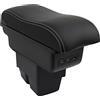 OYHCM Bracciolo Centrale per Ford Fiesta MK7 2009-2017, Doppio Scomparto, Pelle Nera, Facile da Installare, Accessorio Auto Personalizzato