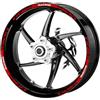 Decalart Kit 14 Adesivi cerchi ruote Moto filetto fasce strisce RACING universali compatibili per 16 17 18 Pollici Disegno moderno astratto L251 (Rosso)