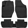 J&J AUTOMOTIVE SCOUTT Tappetini Auto in Gomma Su Misura per Peugeot 308 T7 2007-2013, Set da 5 Pezzi, Tappeti 3D Design con Bordo Alto, Inodore, Qualità Premium