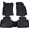 J&J AUTOMOTIVE Tappetini Auto in Gomma su Misura per Nissan X-Trail T30 2001-2007, Set da 4 Pezzi, Bordo Alto 4 cm, Antiscivolo, Inodore, Colore Nero