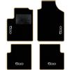 QUEMAR Tappetini Auto per 500 dal 2007, Bordo Beige, 4 Ricami | anche Hybrid / Kit Tappeti Moquette e Gomma su Misura / Set 2 Anteriori + 2 Posteriori / Ricami e Colori Personalizzati