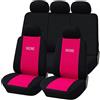 Rebeca Shop Coprisedili auto universali Made in Italy - Racing - schienali posteriori con 2 zip - airbag compatibili in vari colori (Fucsia/Nero)