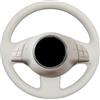 MEWANT Coprivolante in pelle bianca traspirante per Fiat 500 (2007-2015), 500e (2014-2018), 500C (2014-2017) Accessori per volante