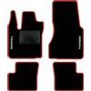 QUEMAR Tappetini Auto per Renault Twingo III, Bordo Rosso, 2 Ricami | 2014-2024 / anche Elettrica / Kit Tappeti Moquette e Gomma su Misura / Set 2 Anteriori + 2 Post. / Ricami e Colori Personal.
