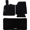 Susy Shop Tappetini Auto Compatibili Smart | In Moquette Nera | Logo Ricamato | Tappeti Sagomati Strappo | w450 - w451 - w453 | Accessori Interni Auto (W450 - Prima Serie con Bagagliaio)