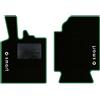 QUEMAR Tappetini Auto compatibili con Smart Fortwo W451 2007-2014 / Kit Tappeti in Moquette e Gomma su Misura (Set 2 Anteriori) / Ricami e Colori Personalizzati (2 Loghi+Ricami, Bordo Verde)