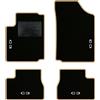 QUEMAR Tappetini Auto per Citroen C3 I, Bordo Beige, 4 Ricami | 2002-2009 / Kit Tappeti Moquette e Gomma su Misura / Set 2 Anteriori + 2 Posteriori / Ricami e Colori Personalizzati