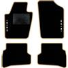 QUEMAR Tappetini Auto per Seat Ibiza IV 6J, Bordo Beige, 2 Ricami | 2008-2017 / Kit Tappeti Moquette e Gomma su Misura / Set 2 Anteriori + 2 Posteriori / Ricami e Colori Personalizzati