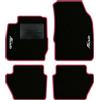 QUEMAR Tappetini Auto compatibili con Ford Fiesta MkVI 6 serie 2008-2017/Kit Tappeti Moquette e Gomma su Misura (Set 2 Anteriori + 2 Poster.)/Ricami e Colori Personalizzati (2 Ricami, Bordo Fucsia)