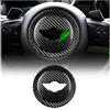 KUNGKIC Coperchio del volante dell'auto in fibra di carbonio Compatible with Mini Cooper Clubman R55 R56 R57 R58 R59 R60 Countryman R61 Accessori volante marcatore centrale adesivo decorativo-Nero