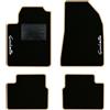 QUEMAR Tappetini Auto per Alfa Romeo Giulietta, Bordo Beige, 2 Ricami | 2010-2016 / Kit Tappeti Moquette e Gomma su Misura / Set 2 Anteriori + 2 Posteriori / Ricami e Colori Personalizzati