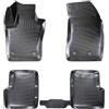 ASC Tappetini Auto Compatibili con Fiat 500X Cross-Lounge-Sport 2014-2024, Gomma a Vaschetta, Protezione Poggiapiedi, Bottoni per Ancoraggio