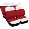 Auto Accessori Lupex Coprisedili Auto Compatibili con Cinquecento 500, Made in Italy, tessuto poliestere, Bianco - Rosso Modello 2