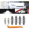 NSLUMO luce di lettura interna LED per 2007-2014 F/iat Bravo, plafoniera e | luci di cortesia bianco xenon, specchietto, luce posteriore, 6000K 6W, 6x luci interne