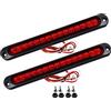 huanzhi 2PZ 10 Pollici 15 LED Luce per Rimorchio LED Stop Turn Posteriore Terza Barra del Freno Striscia per Camion per Barche Pesanti Rosso