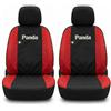 Auto Accessori Lupex Coprisedili Compatibili per Panda Terza serie (2012 al 2022), Set Sedili Anteriori in Tessuto, Protezione Sedili, Facili da Installare, Made in Italy (Nero - Rosso)