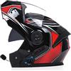 Casco Modulare Bluetooth Integrale Apribile Omologati ECE Casco Moto Bluetooth Caschi Modulari per Uomo Donna con Doppia Visiera Casco Integrale Casco Crash Risposta Automatica